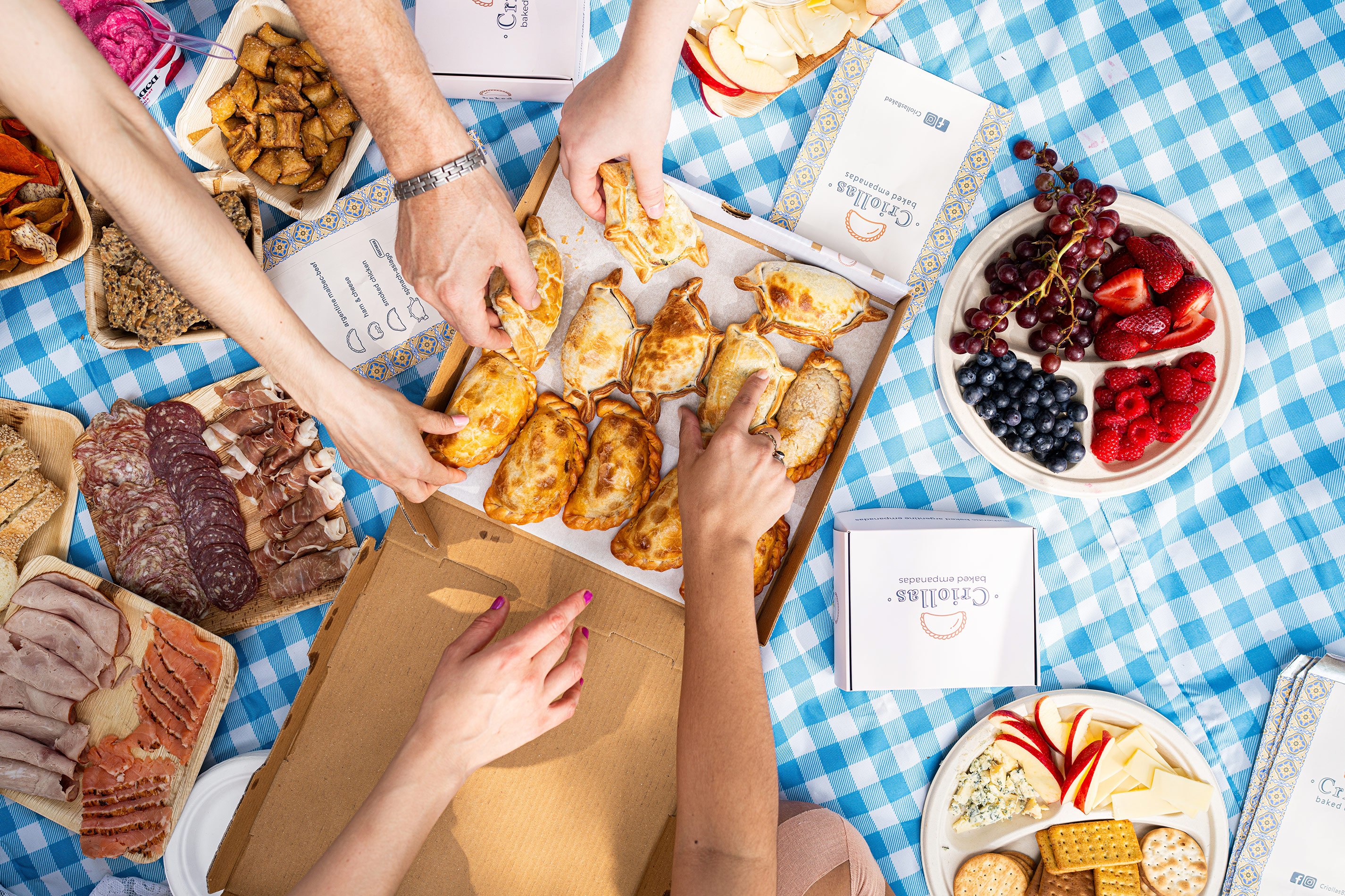 Empanadas picnic spread